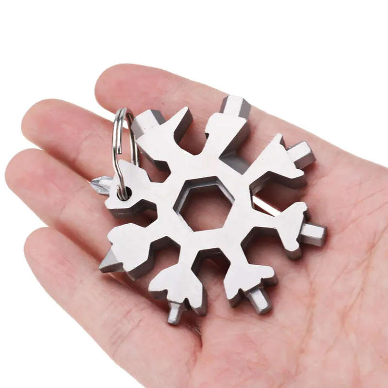 18-in-1 Snowflake Portable Multi-tool Screwdriver & Wrench (silver)