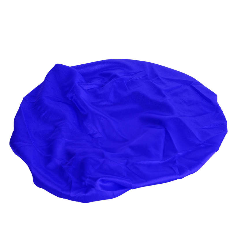 Wide Band Sleep Bonnet Cap in breathable Blue Satin Fabric