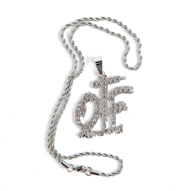 Silver OTF Only The Family Pendant encrusted in Zirconia Jewels