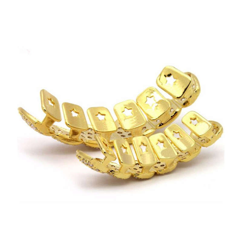 Ultra Iced Out Gold Teeth Grillz with AAA Grade Micro Pave CZ Diamonds