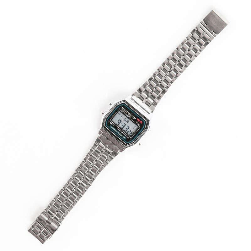 Retro Classic Design Steel Digital Wristwatch (silver)