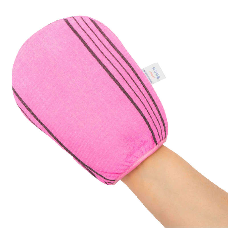 Korean Beauty Exfoliating Washing Bath Mitt Washcloth (pink)