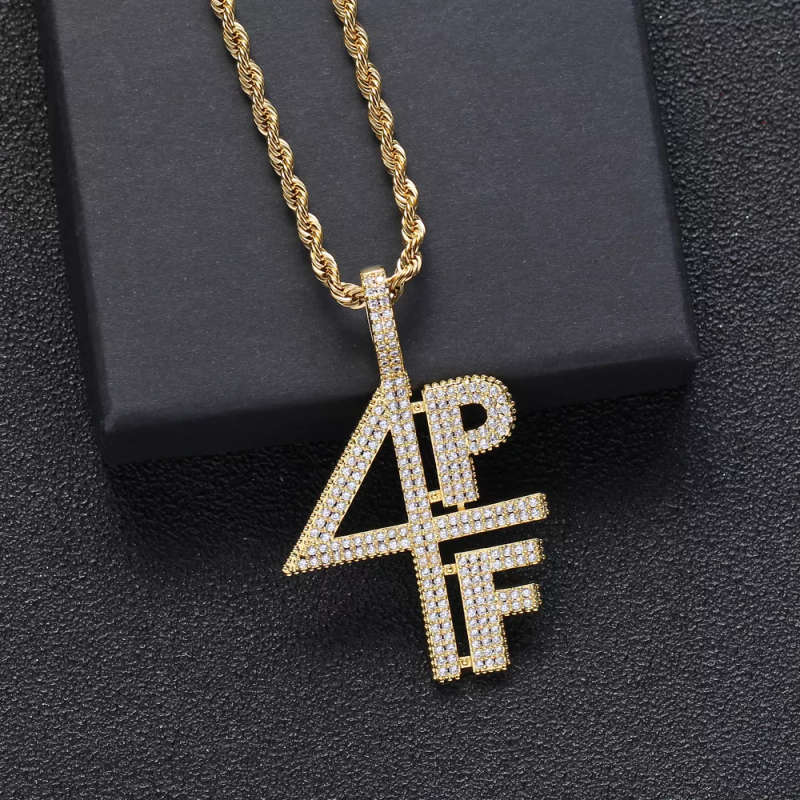 4PF "Four Pockets Full" Lil Baby Inspired Iced CZ Diamond Pendant (Gold)