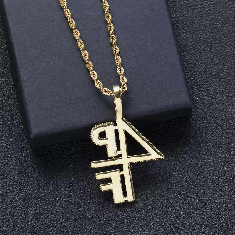 4PF "Four Pockets Full" Lil Baby Inspired Iced CZ Diamond Pendant (Gold)