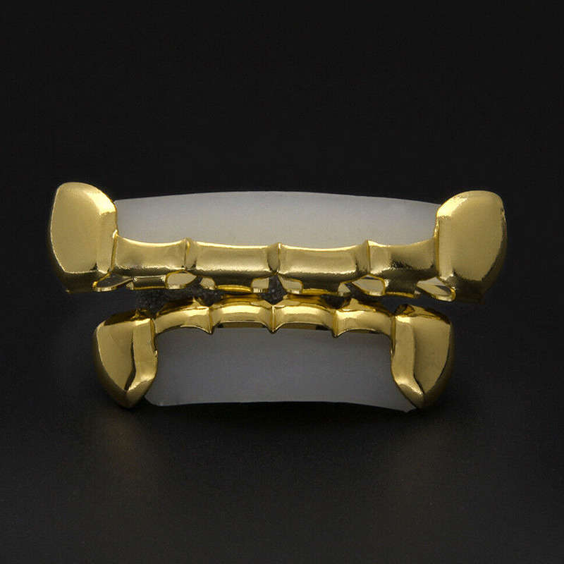 HipHop Gold Plated Bar Style Edge Strip Teeth Grillz (set)