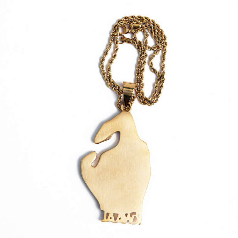 Iced Kasi Kwaal Polished CZ Diamond Pendant (Gold)