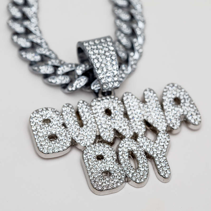 Burna Boy Inspired CZ Diamond Silver Cuban Necklace & Pendant (Free Delivery!)