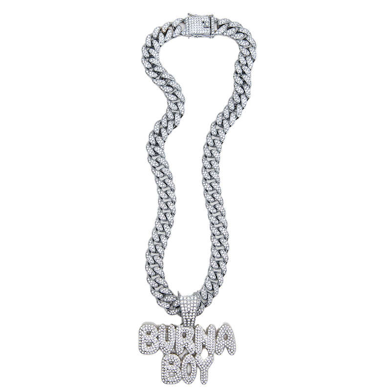 Burna Boy Inspired CZ Diamond Silver Cuban Necklace & Pendant (Free Delivery!)