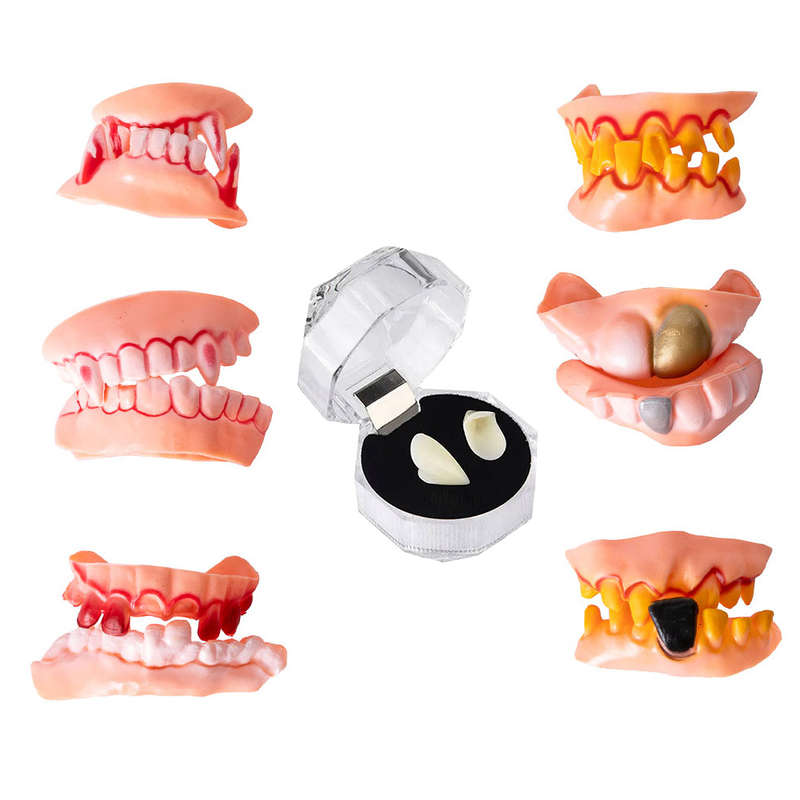 Vampire Fang & Monster Combo: 12-Piece Monster Set + 15mm Cosplay Fangs