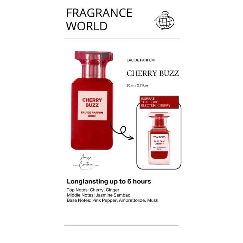Fragrance World Cherry Buzz 80 ml Eau De Parfum Fruity Musky scent