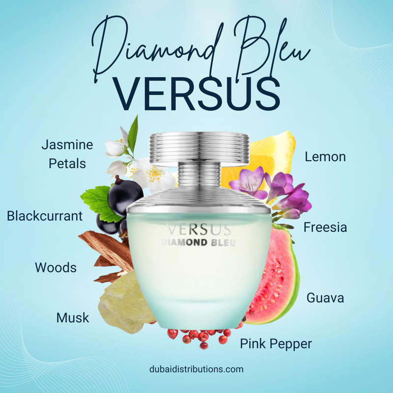 Fragrance World Versus Diamond Blue 100 ml Eau De Parfum Fresh scent