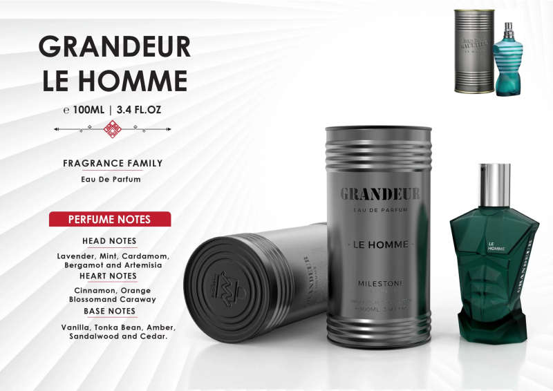 Milestone Perfumes Grandeur Le Homme 100 ml Eau De Parfum Sweet scent
