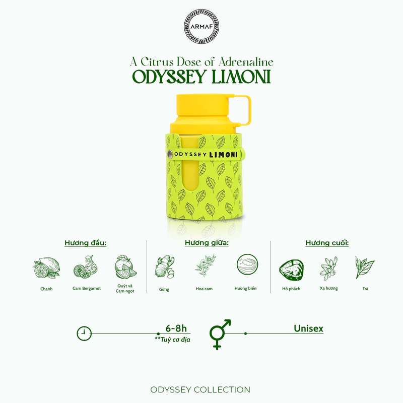 Armaf Odyssey Limoni 100 ml Eau De Parfum Fresh scent