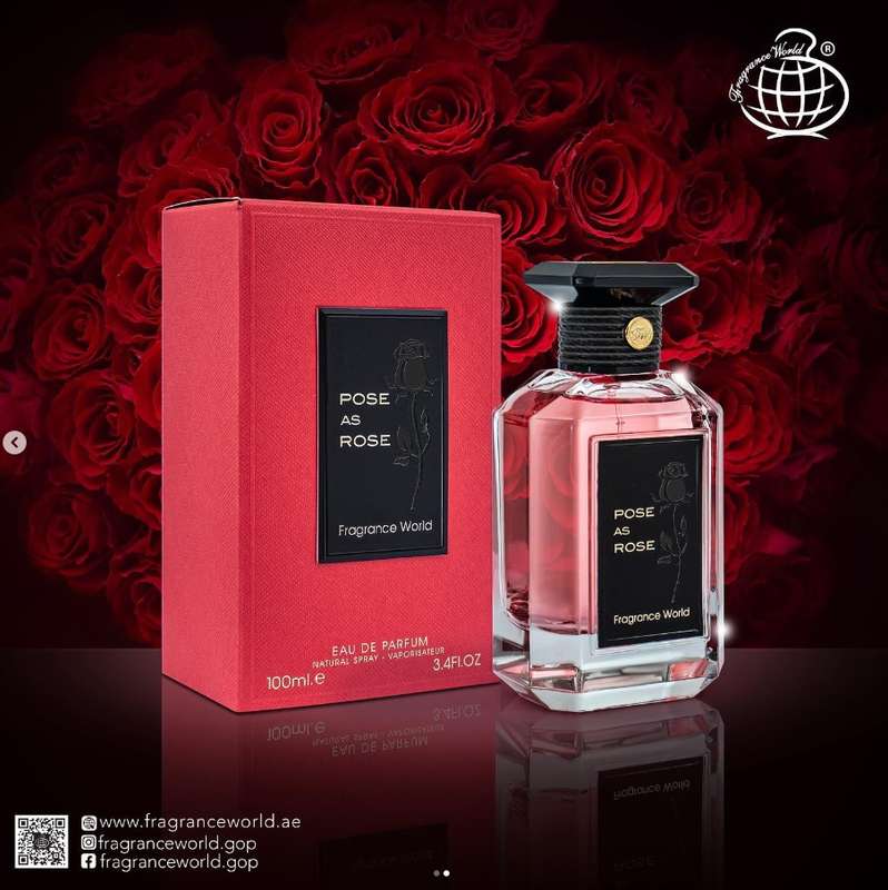 Fragrance World Pose As Rose 100 ml Eau De Parfum Floral scent