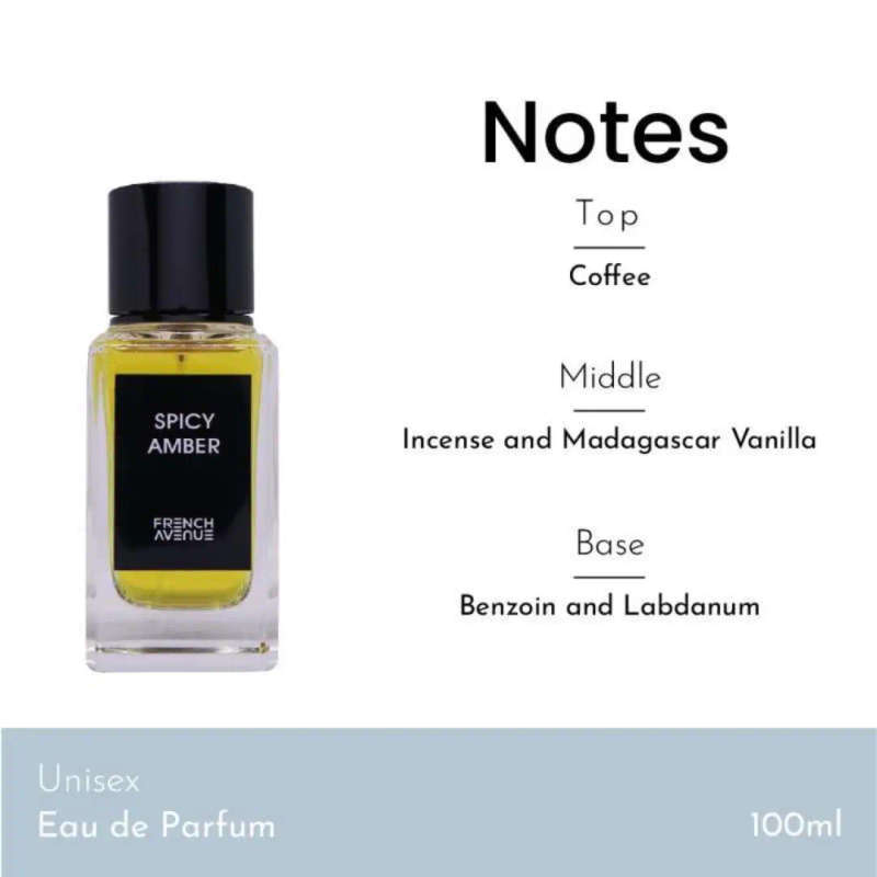 French Avenue Spicy Amber 100 ml Eau De Parfum Spicy Woody scent