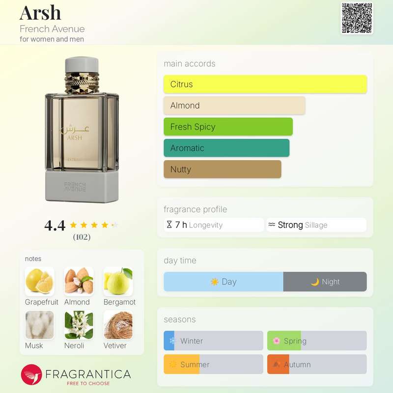 French Avenue Arsh Extrait 100 ml Eau De Parfum Fresh scent