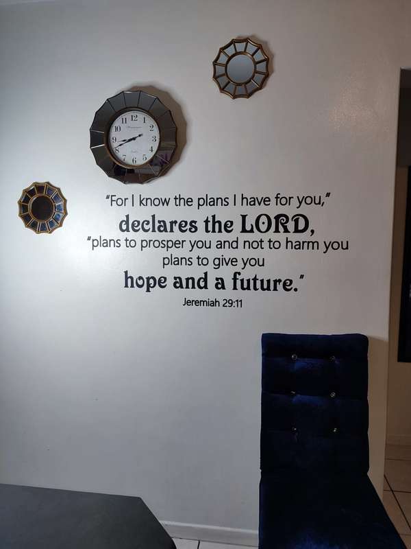 Bible verse wall decal - Jeremiah 29:11 For I know the plans I have for you, declares the LORD.