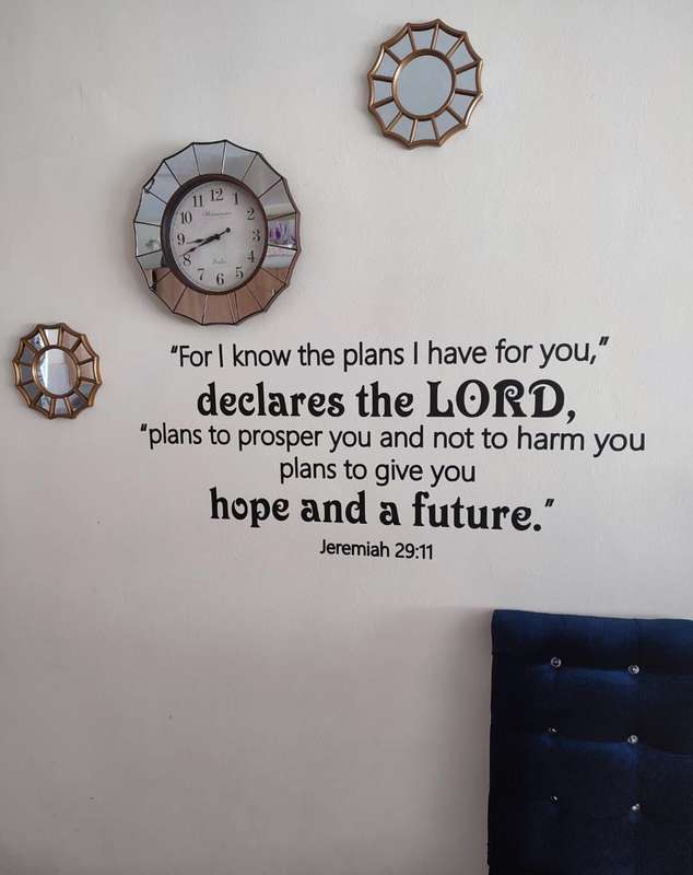 Bible verse wall decal - Jeremiah 29:11 For I know the plans I have for you, declares the LORD.