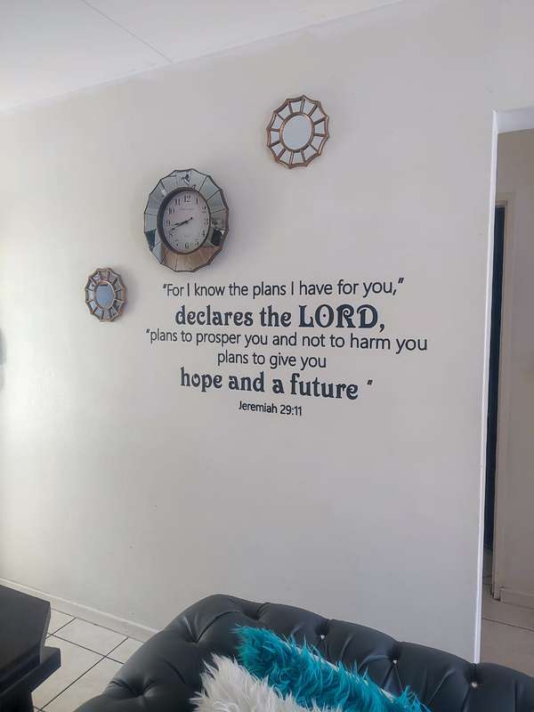 Bible verse wall decal - Jeremiah 29:11 For I know the plans I have for you, declares the LORD.