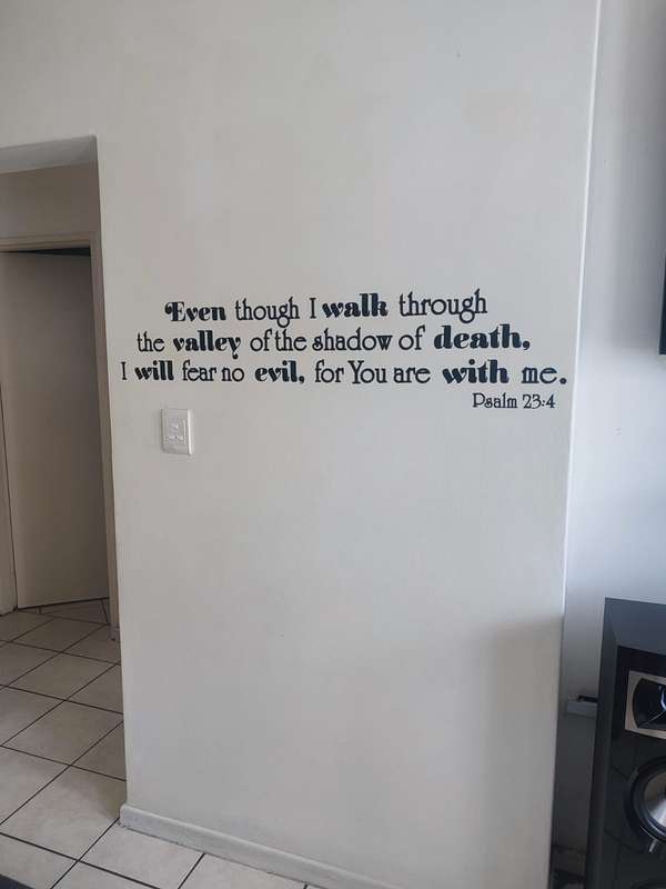 Walk Through the Dark Valley with Confidence - Psalm 23:4 Bible Verse Wall Sticker Decal