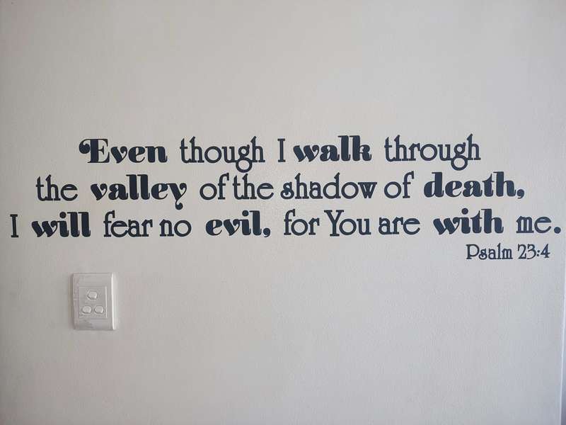 Walk Through the Dark Valley with Confidence - Psalm 23:4 Bible Verse Wall Sticker Decal