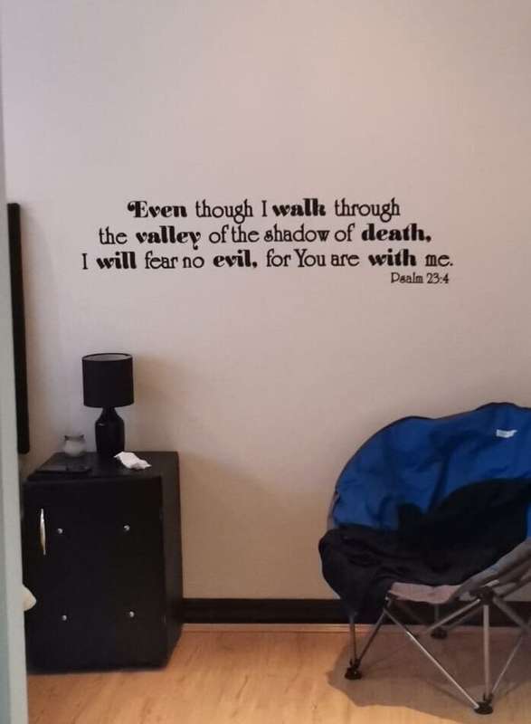 Walk Through the Dark Valley with Confidence - Psalm 23:4 Bible Verse Wall Sticker Decal