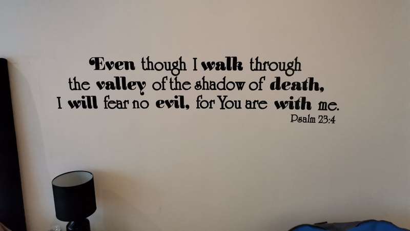 Walk Through the Dark Valley with Confidence - Psalm 23:4 Bible Verse Wall Sticker Decal