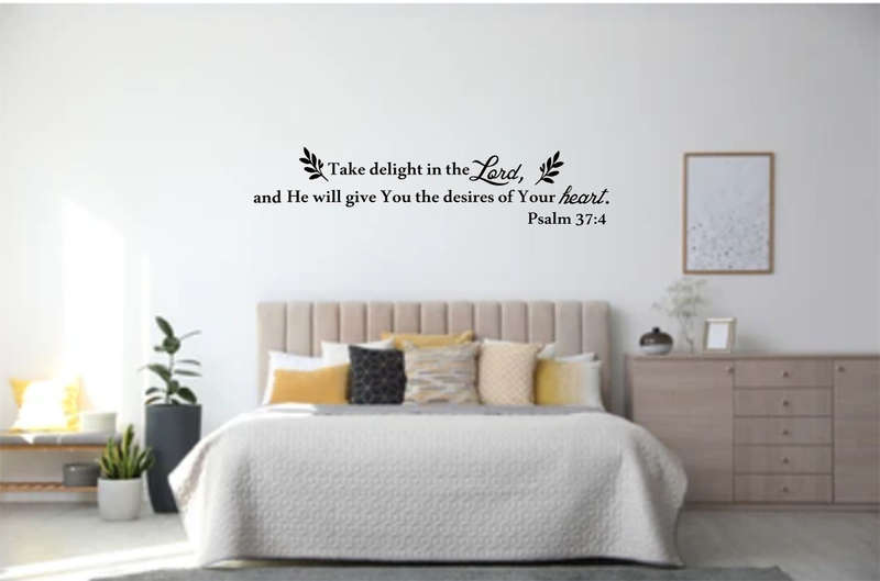 Bedroom wall decor : Take delight in the Lord