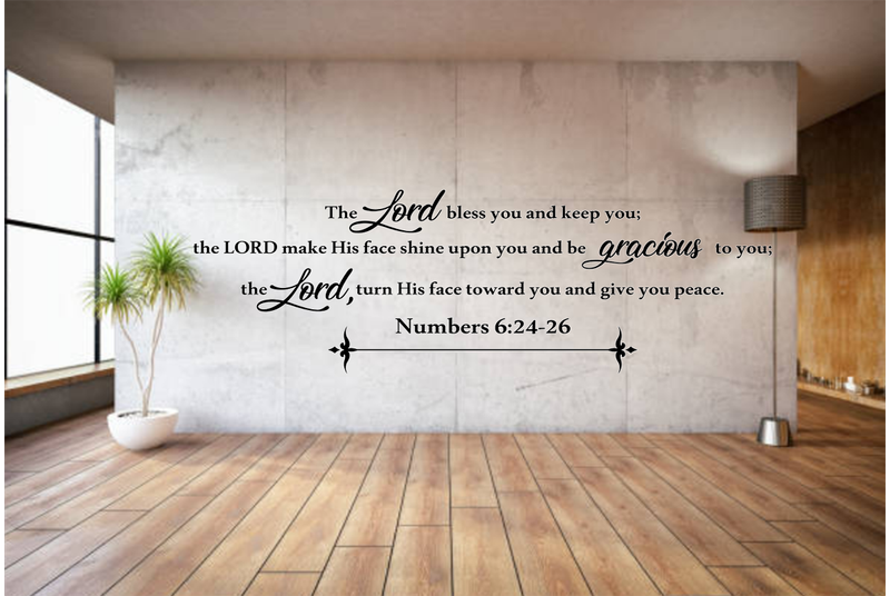 Large Bible verse decals for walls : The Lord bless you and keep you