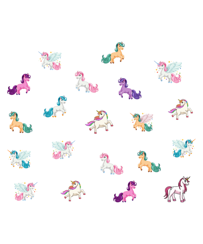 32 Unicorn wall sticker set