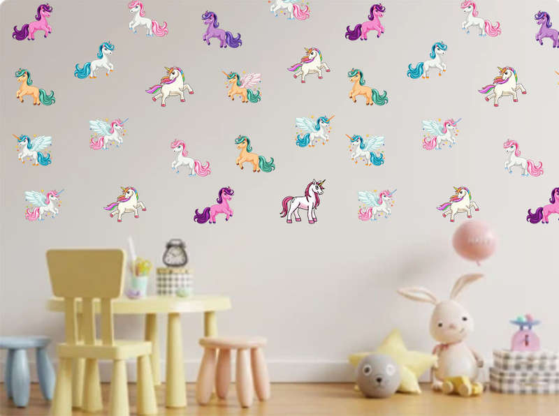 32 Unicorn wall sticker set