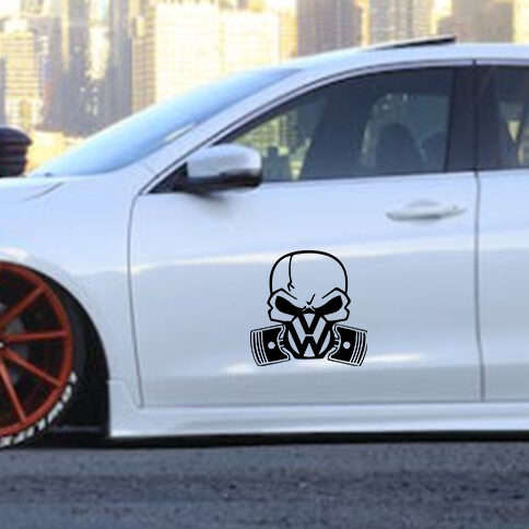 VW skull car sticker decal
