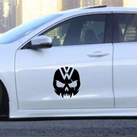 VW vampire skull car sticker black