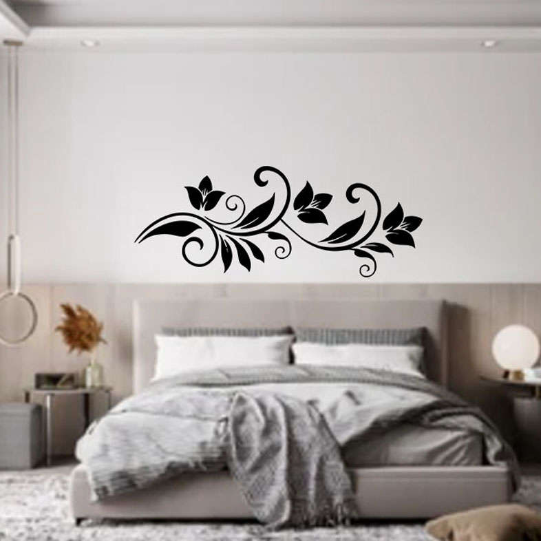 Floral bedroom wall sticker decor