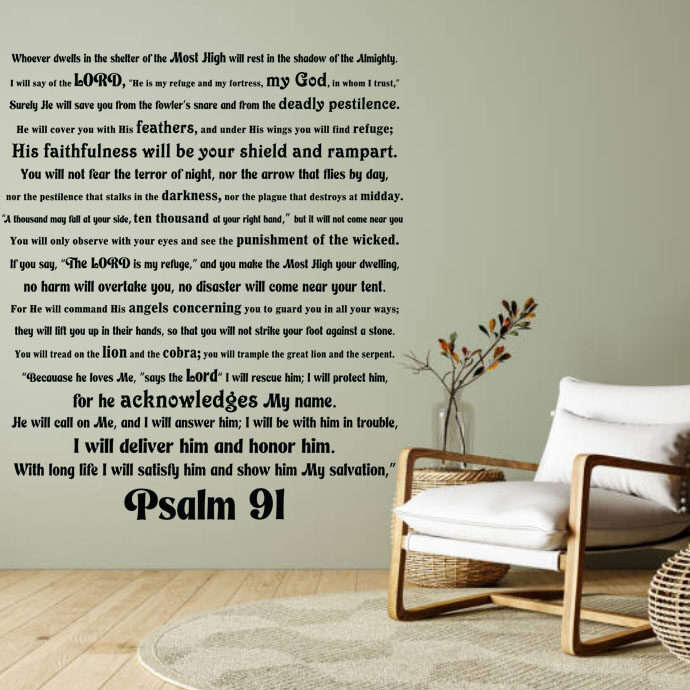 Psalm 91 Large Wall Decal