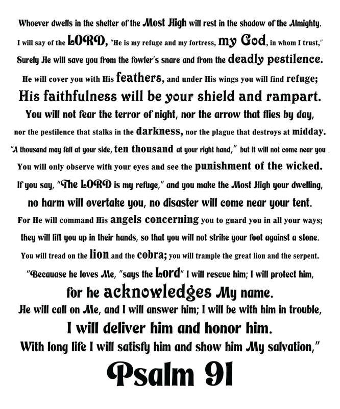 Psalm 91 Large Wall Decal