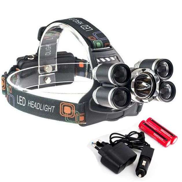 5 Led Bulbs Flashlight Head Rechargeable