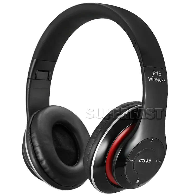Bluetooth Headphones, Wireless Headset Hi-Fi Stereo, Foldable, inbuilt Mic for Smartphones (BLACK)