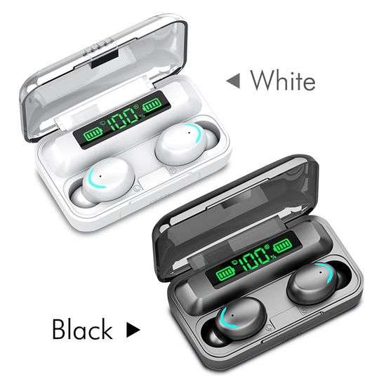China Bth-F9-5 1200mAh Power Bank Earphones Bluetooth Wireless Sport in Ear  Tws Gaming Headset Noise Earbuds with Mic for iPhone - China F9-5 Earphone  and Wireless Bluetooth Headset price