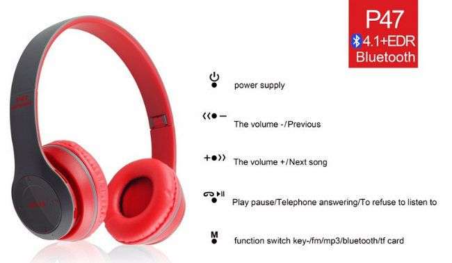 V4.1 P47 Wireless Bluetooth Headphone/Headset Earphone