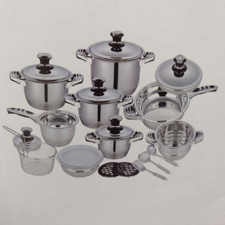 China 22PCS Stainless Steel Wide Edge Cookware Set with Bakelite ...