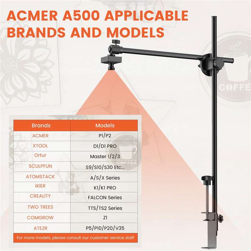 ACMER A500 Laser Engraver Camera Lightburn Camera Lasercam for Engraving Cutting