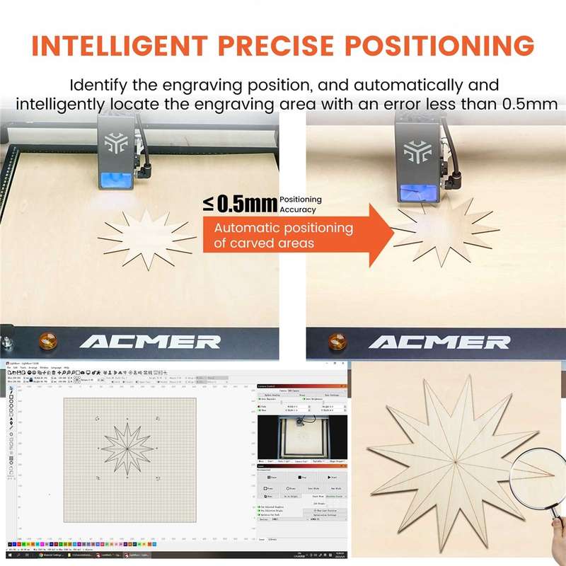 ACMER A500 Laser Engraver Camera Lightburn Camera Lasercam for Engraving Cutting