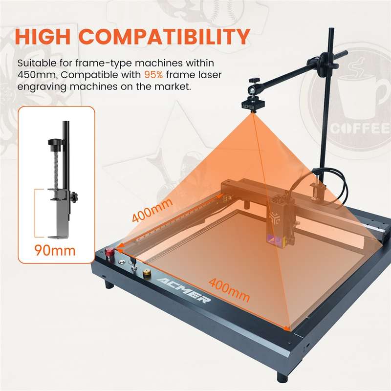 ACMER A500 Laser Engraver Camera Lightburn Camera Lasercam for Engraving Cutting