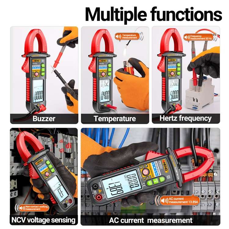 ANENG PN102+ AC Current and AC / DC Voltage Tester Voice Broadcast Reading Digital Clamp Meter with