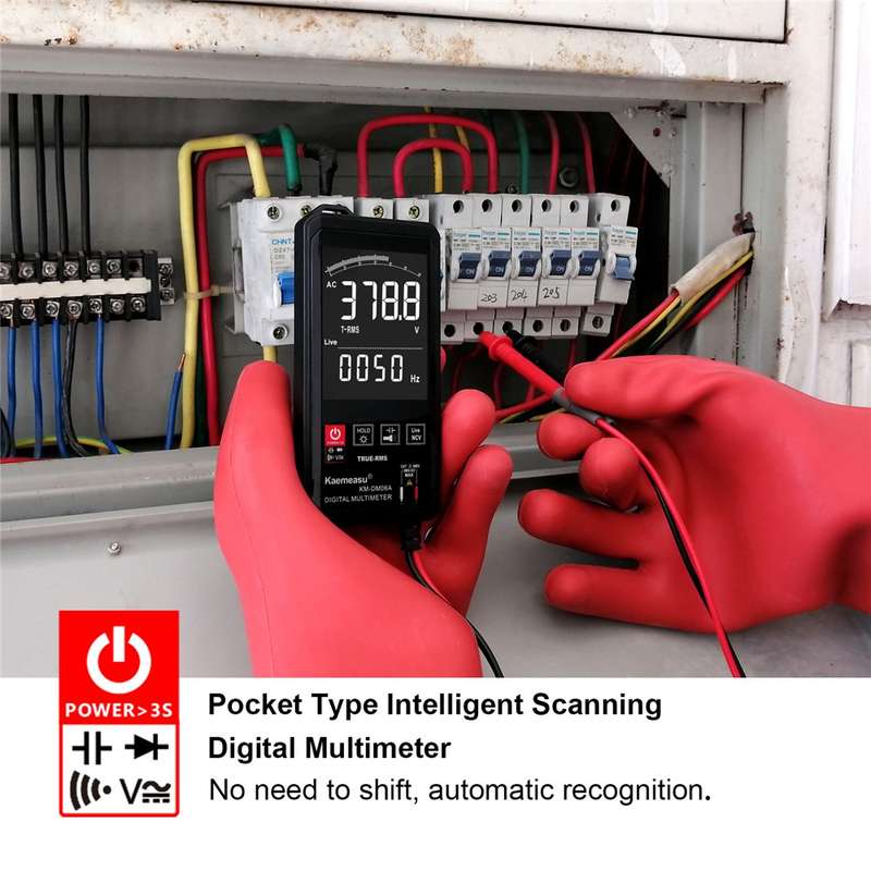 KAEMEASU KM-DM06A Auto Recognition EBTN Display Mini Digital Multimeter with Touch Screen, DC / AC V