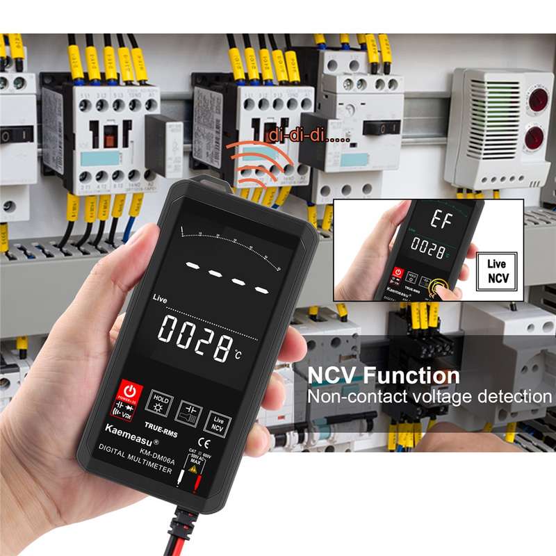 KAEMEASU KM-DM06A Auto Recognition EBTN Display Mini Digital Multimeter with Touch Screen, DC / AC V