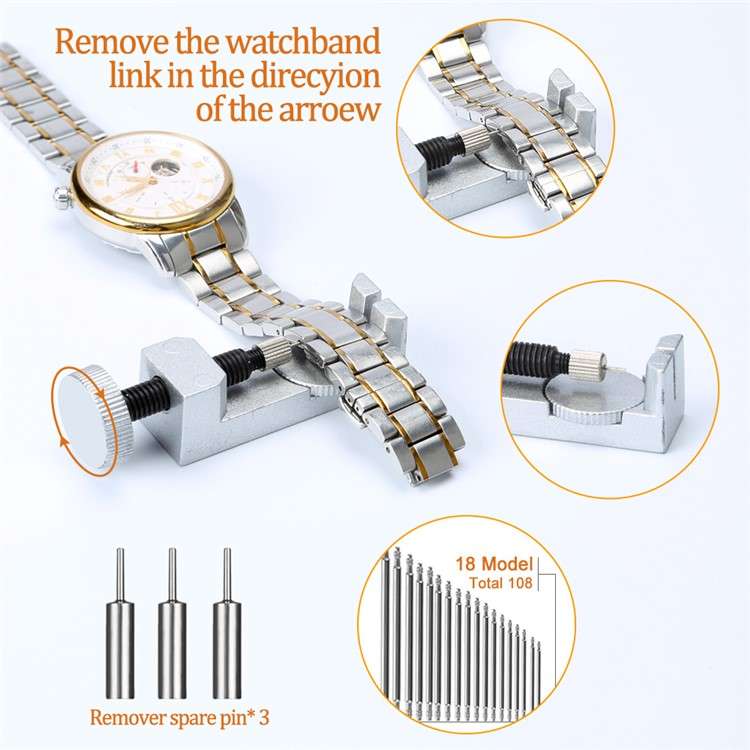 149Pcs Watchmaker Watch Repair Tool Kit Watch Band Link Pin Remover Back Case Opener Spring Bar Set