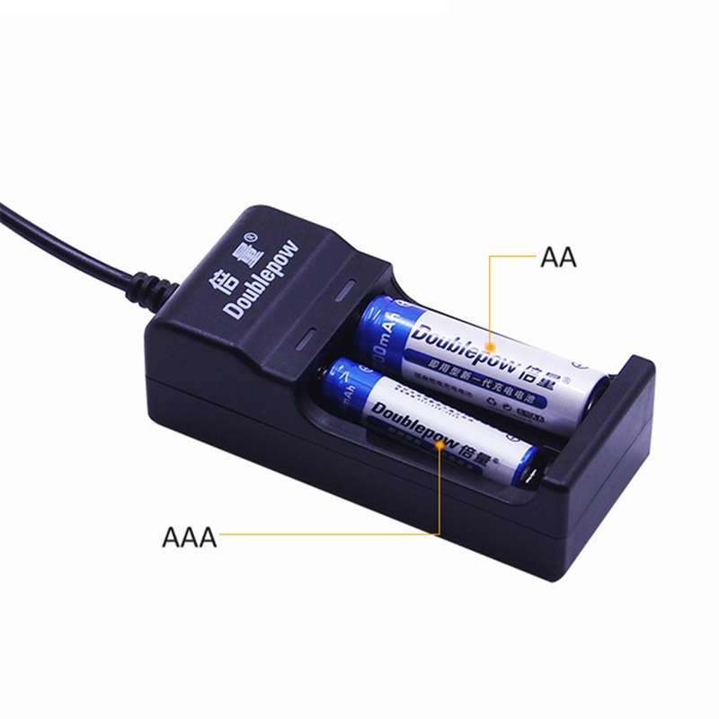 DOUBLEPOW DP-UK22 2-Slot USB Fast Charger for 1.2V AA/AAA Ni-MH/Ni-CD Rechargeable Battery