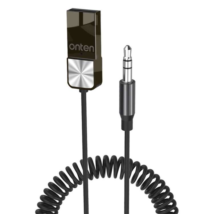 ONTEN OTN-BT101 USB to 3.5mm Jack Spring Cable Wireless Bluetooth Audio Adapter
